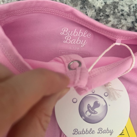 Snap baby footie pajamas, bamboo girl pajamas, 6-12 month pajamas - Picture 3 of 4